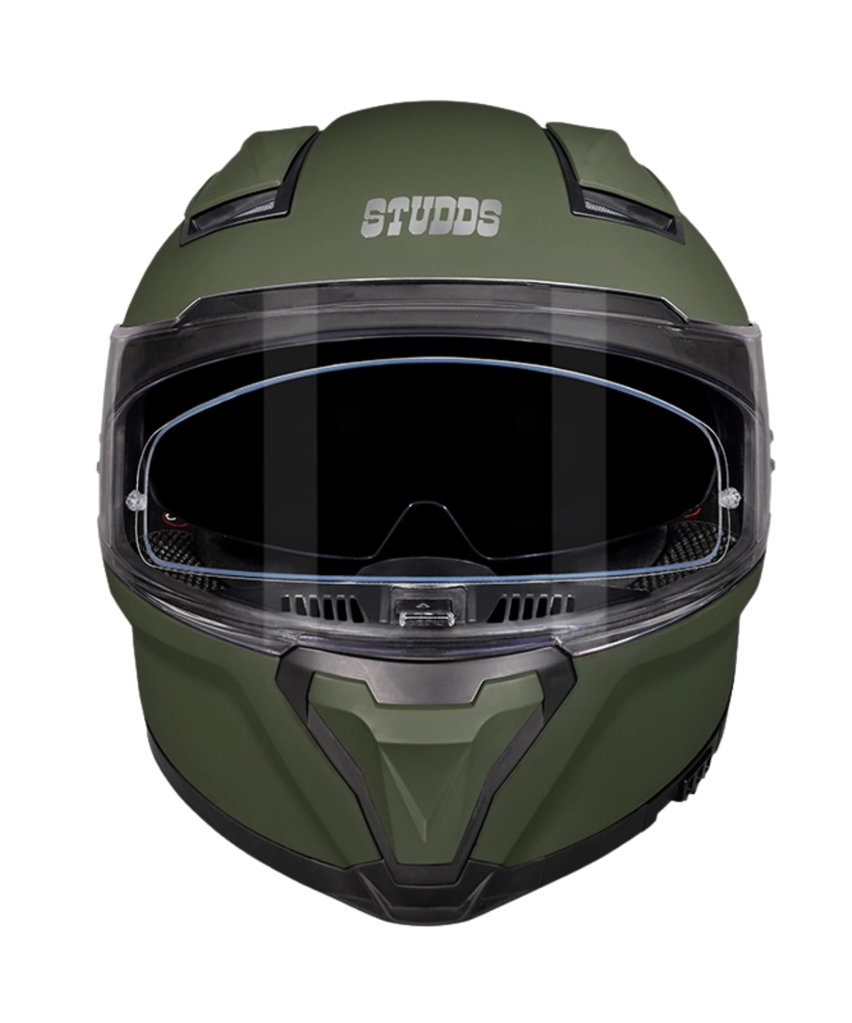 Studds Helios Solid Helmet - Matt Military Green - Studds
