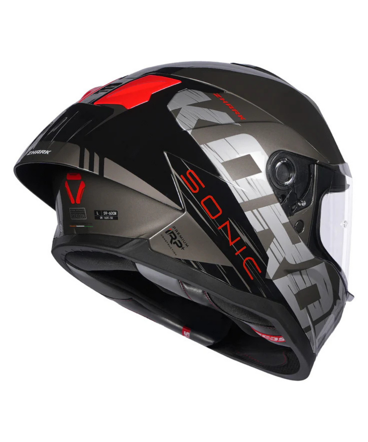 Korda Sonic GP Zhark Helmet - Gloss Grey Red - Korda