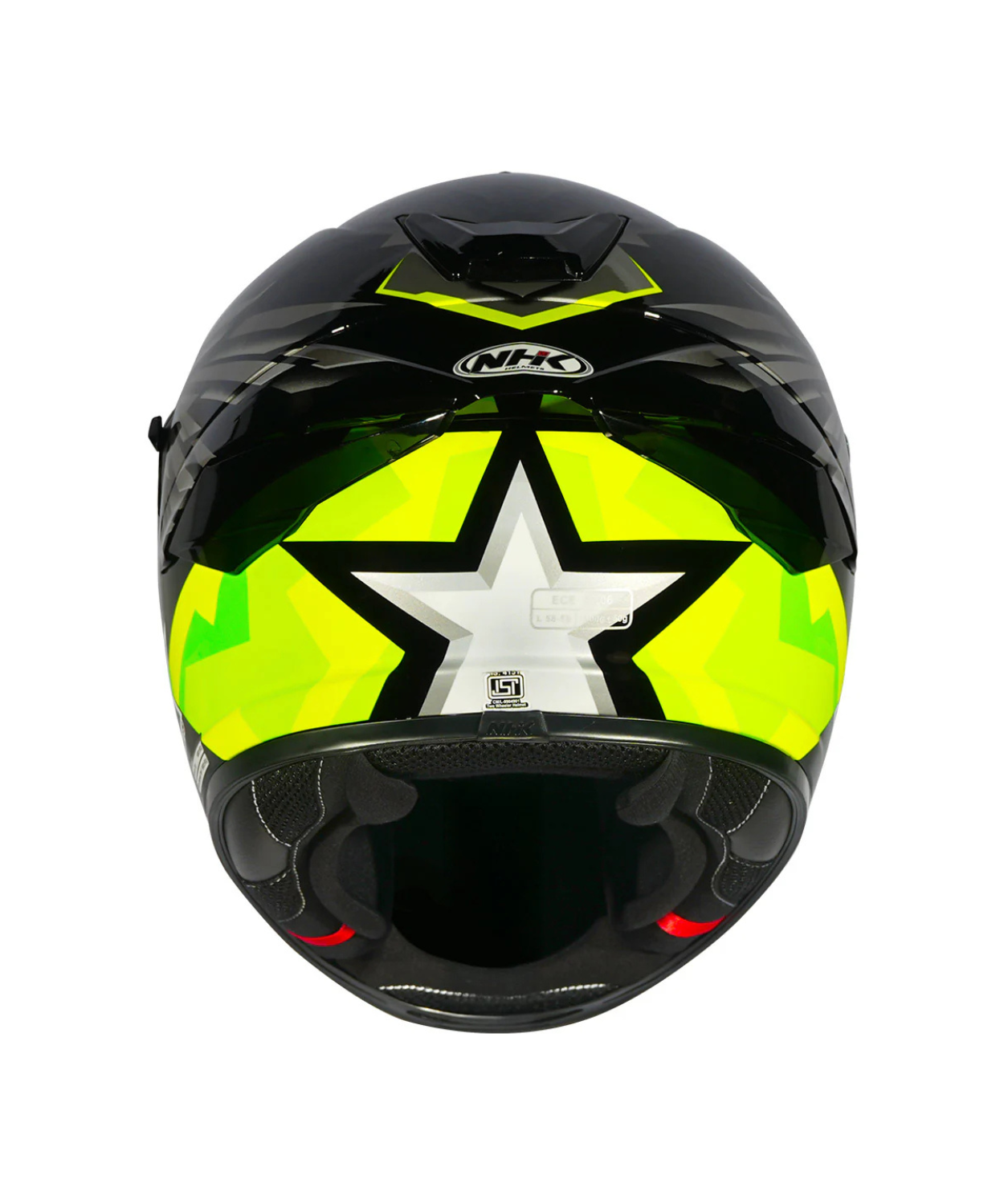 NHK K5R Wingstar Helmet - Black Hiviz Yellow