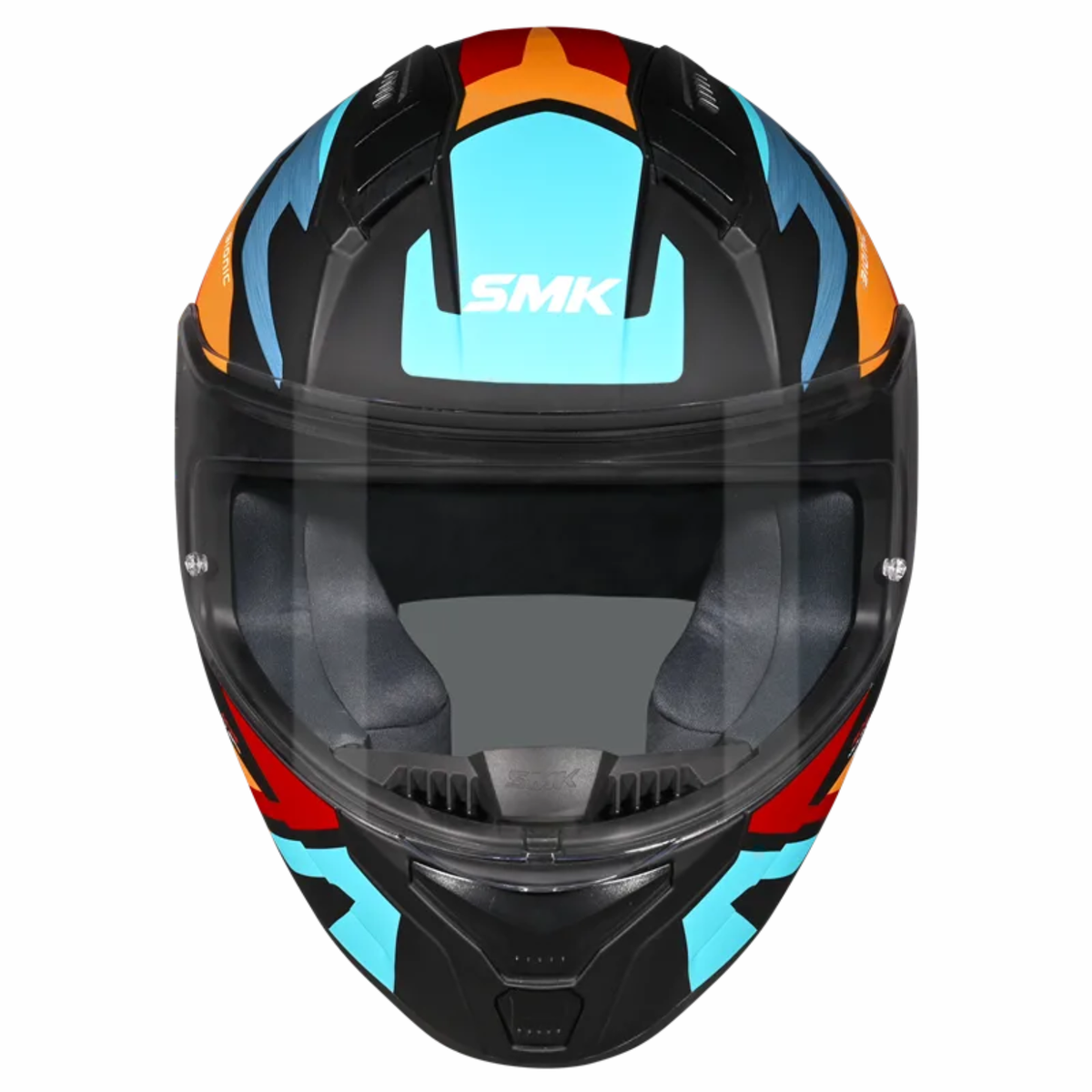 SMK Bionic Adult Kore MA253 Helmet - Matt Black Blue Orange - SMK