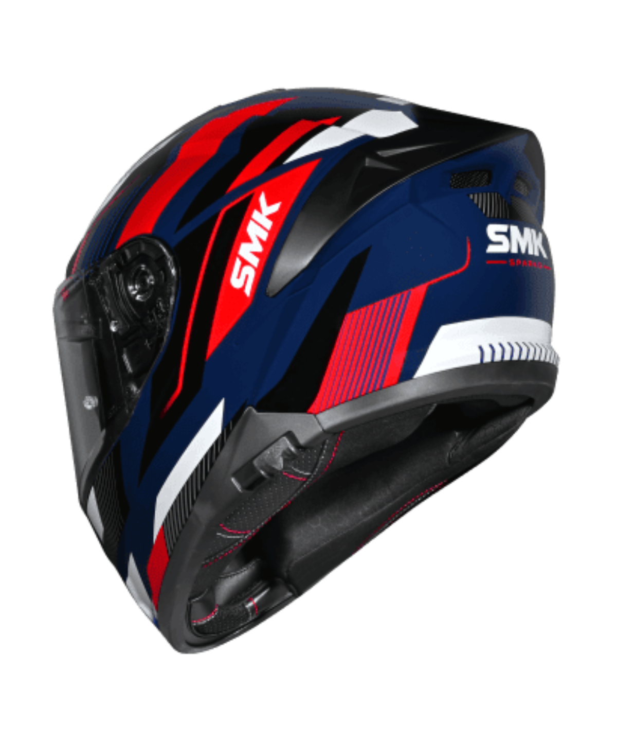 SMK Typhoon Sparko GRPS GL531 Full Face Helmet - Gloss Blue Red Black - SMK