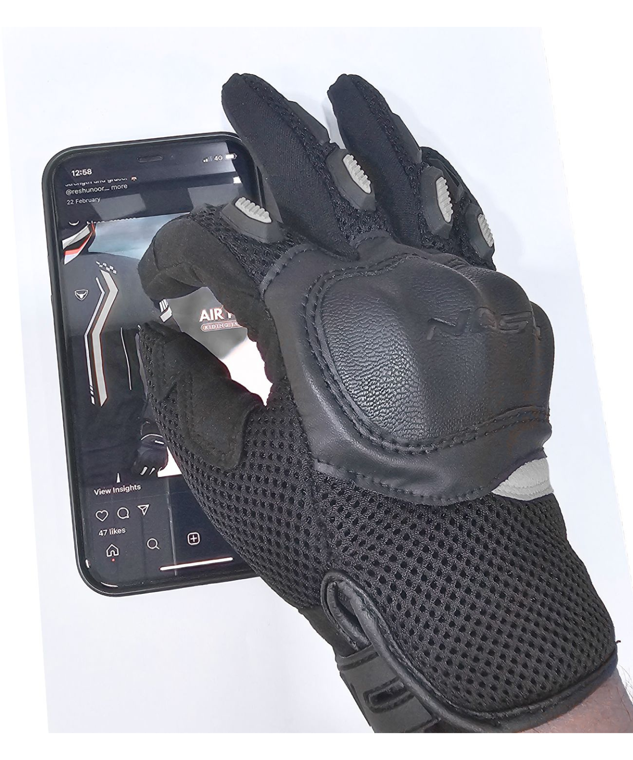 Bison ProGear Acer Riding Gloves - Black Grey