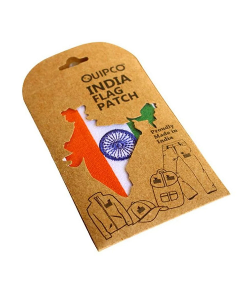 Quipco Embroidered Tricolour Flag of Bharat Patch with Velcro