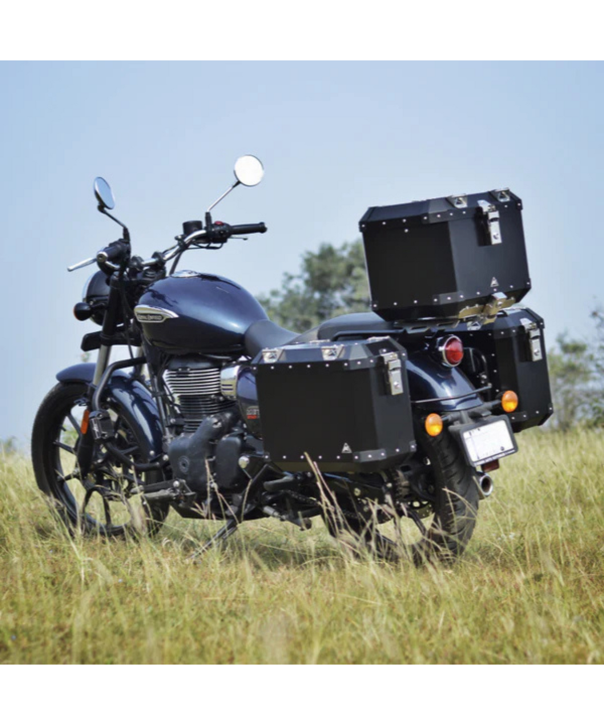 Auto Engina Royal Enfield Meteor 350 Aluminium 72L Panniers - Black - Auto Engina