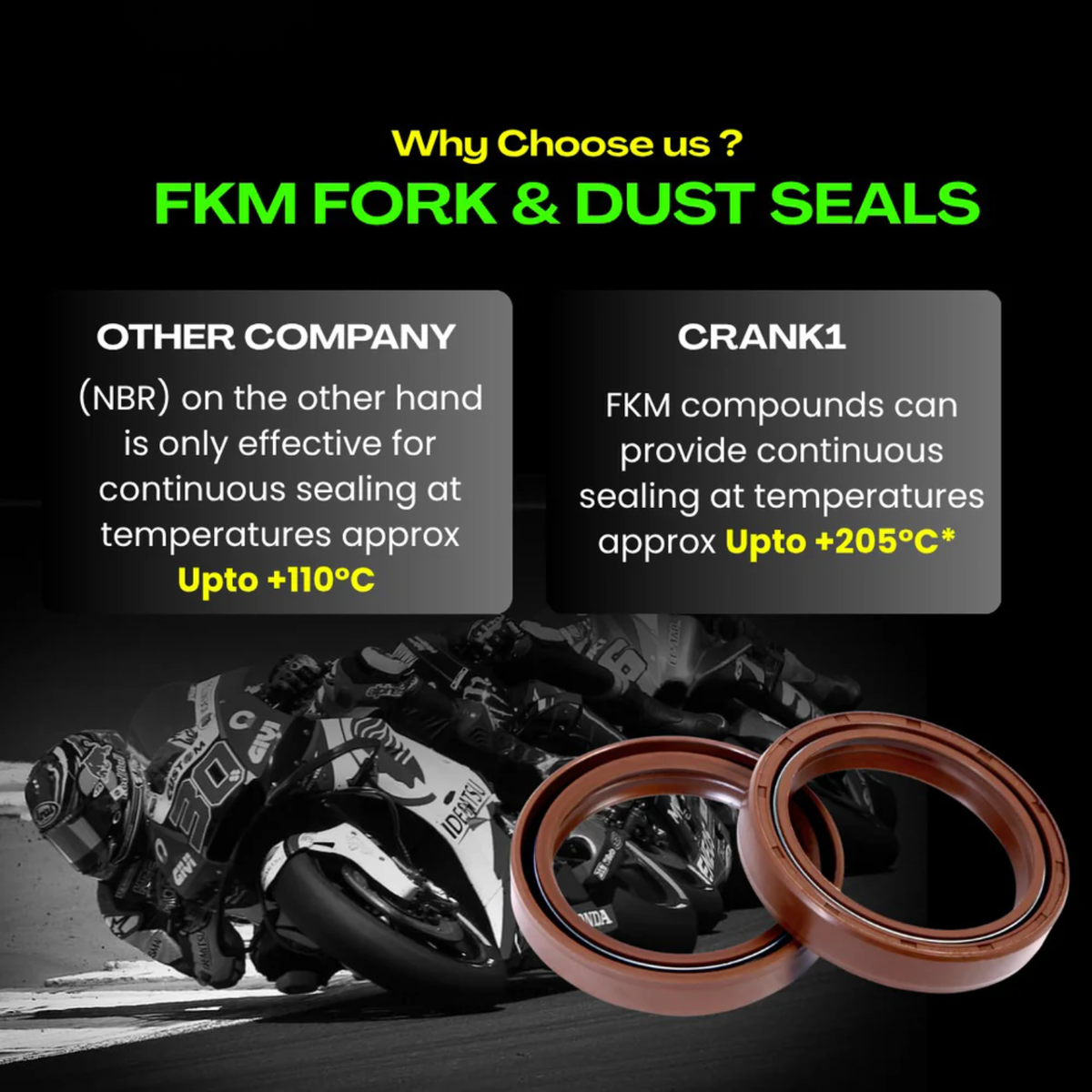 Crank1 Kawasaki Ninja 300 (2013-2017) Fork Oil Seal - Crank 1