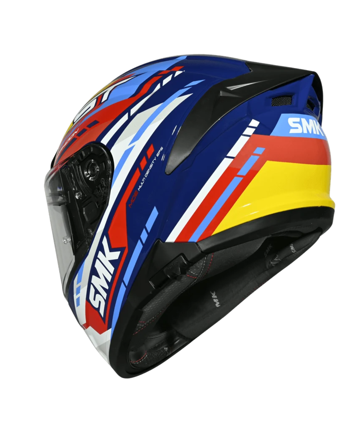 SMK Typhoon Sports Tourer GRPS GL534 Full Face Helmet - Gloss Blue Yellow White