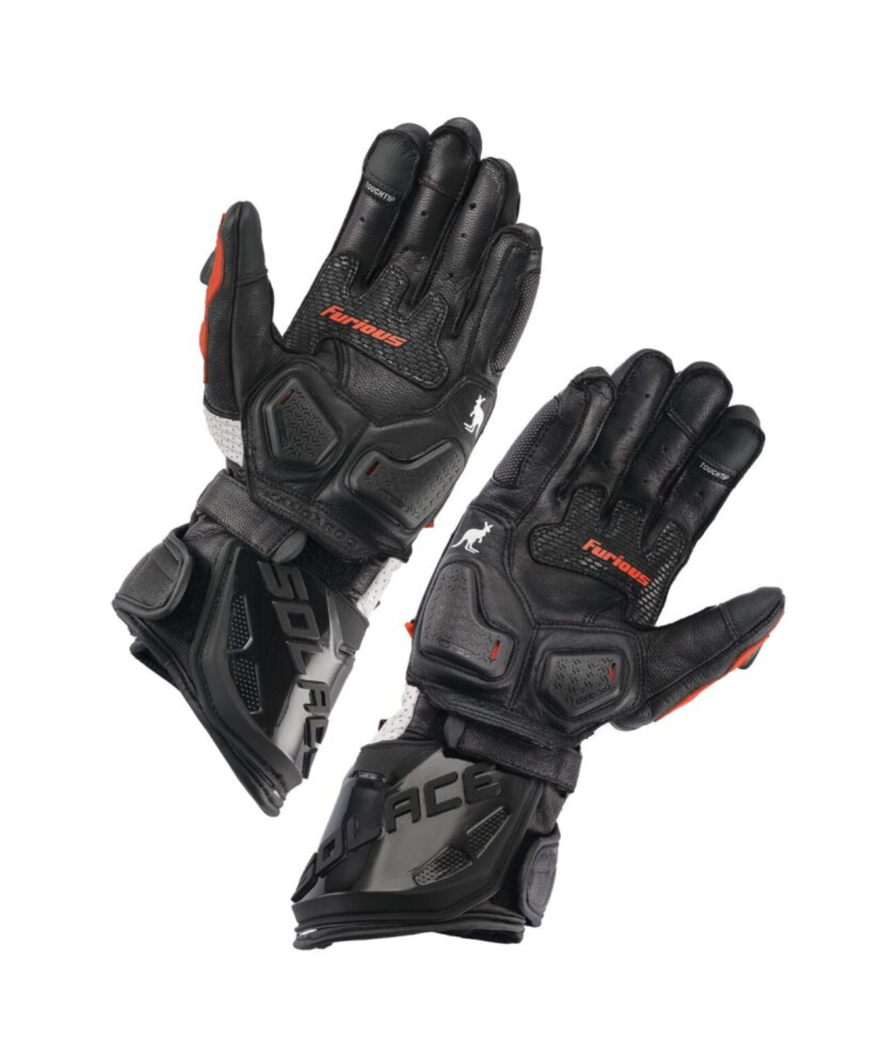 Solace Furious V3.0 CE Riding Gloves - Black White Red
