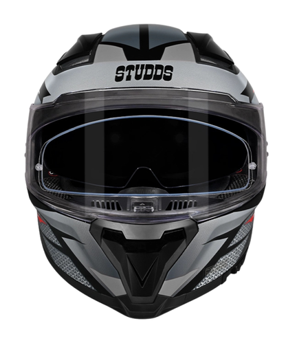 Studds Helios D2 Circuit Decor Graphics Helmet - Gloss Black Grey N4