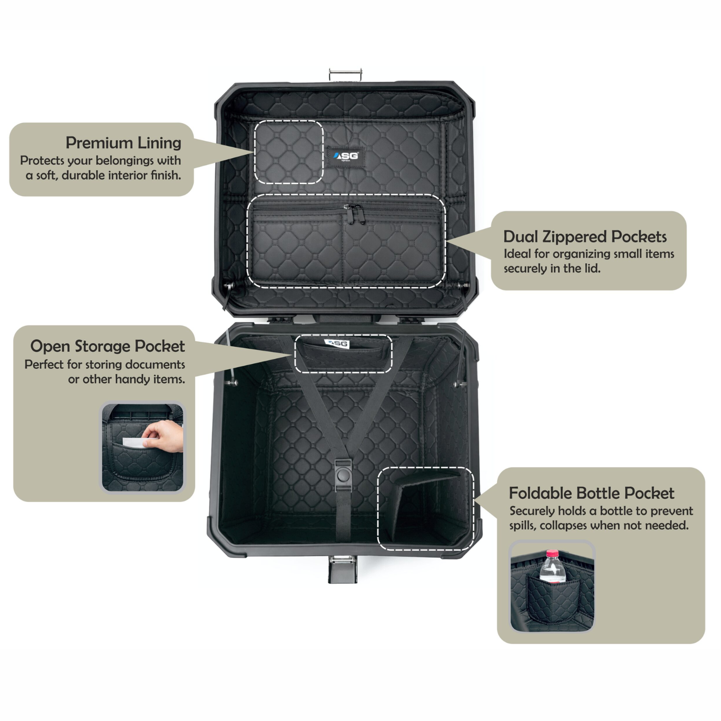 ASG AG-45L Aluminum Top Box - White