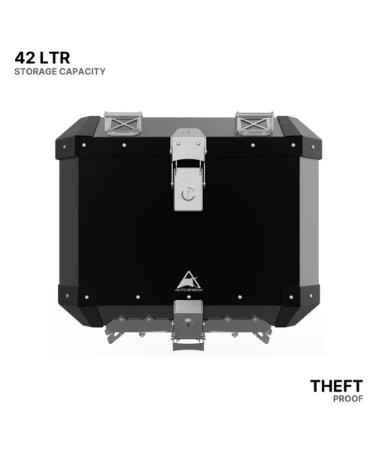 Auto Engina Aluminium Top Box 42L for Royal Enfield Himalayan 450 - Black