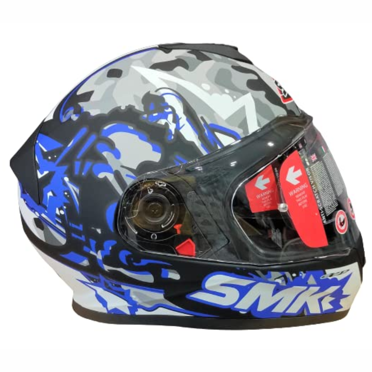 SMK Twister Attack Full Face Helmet MA256 Matt Blue Black - SMK