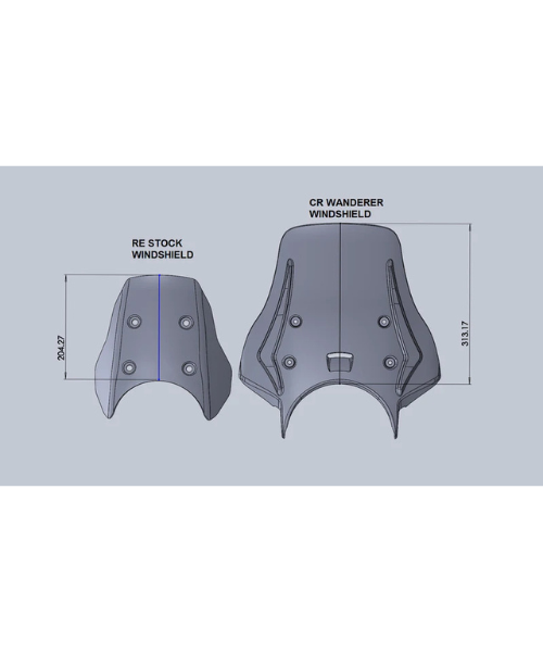 Carbon Racing WANDERER Premium Touring Windshield for Himalayan 450 – Clear
