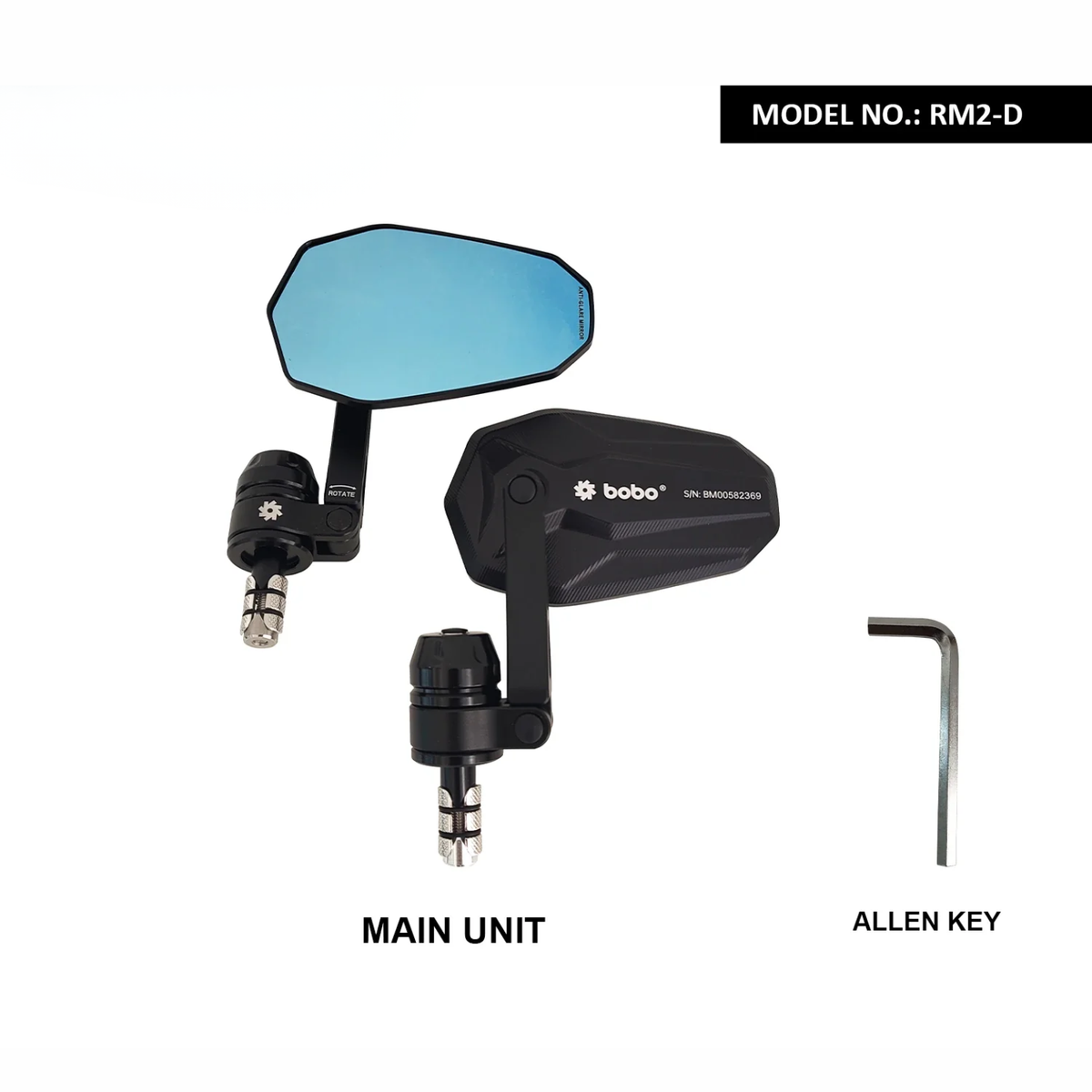 BOBO RM2-D Diamond Shape Bar End Mirror