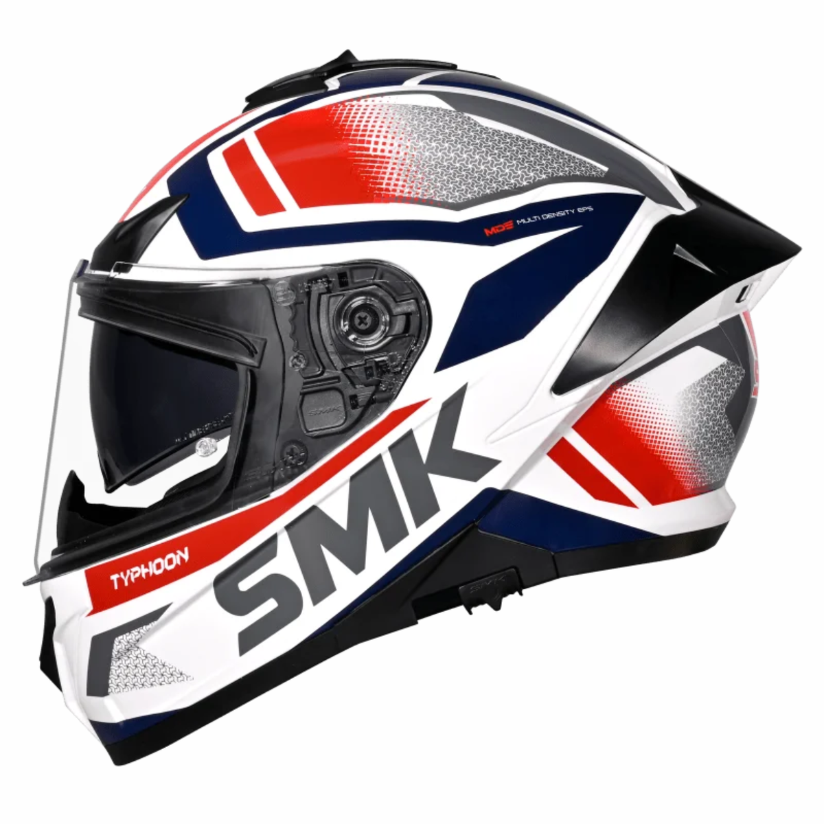 SMK Typhoon Thorn GL136 White Blue Red Helmet - SMK