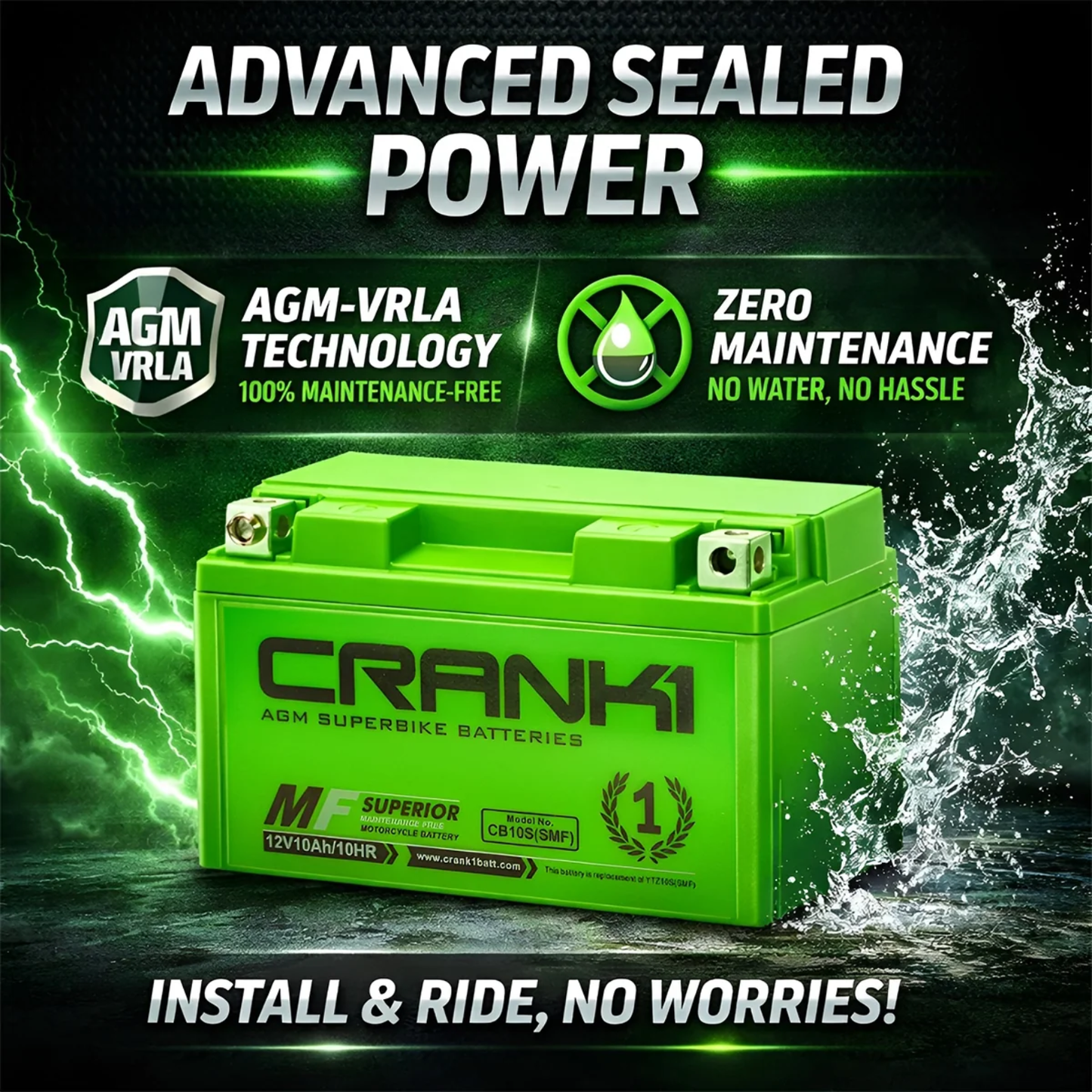 Crank1 Ducati Monster 795 (2012-2025) Battery - CB12B-BS