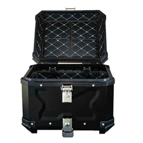 Moto Arch Aluminium Top Box 45L with Backrest - Black