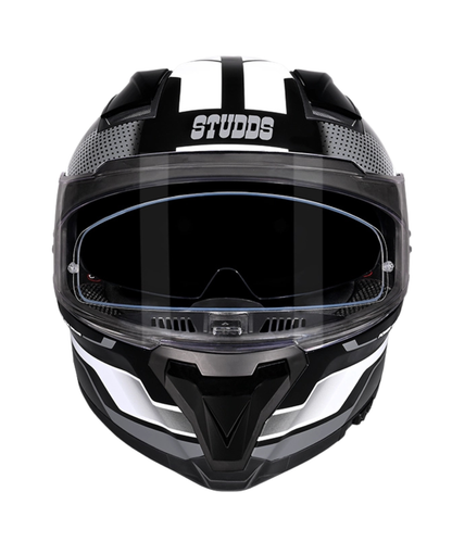 Studds Helios D1 Asphalt Decor Graphics Helmet - Gloss Black Grey N4