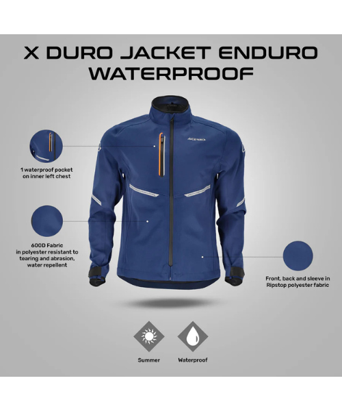 Acerbis X-Duro Enduro Water Proof Riding Jacket - Blue