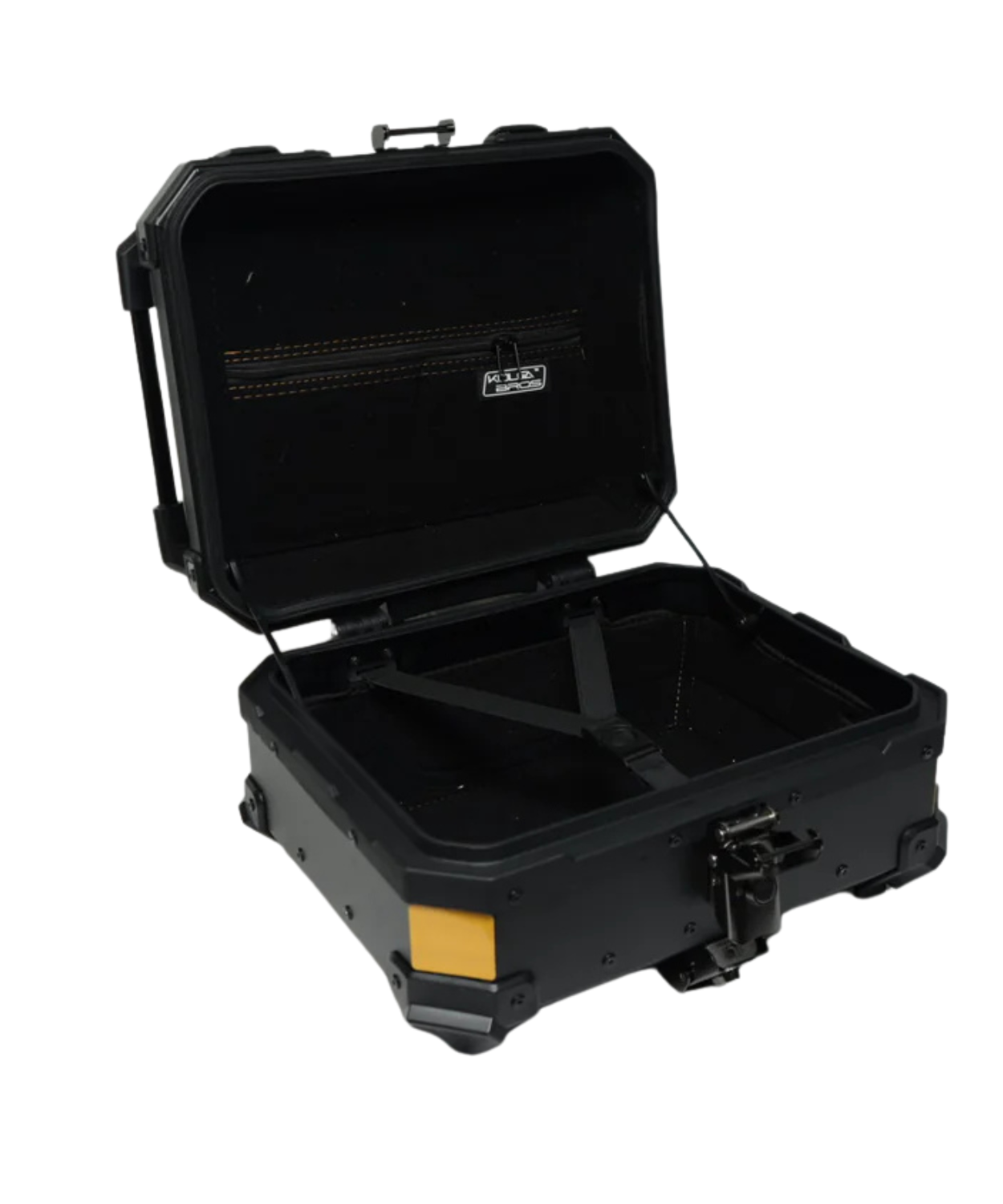 Kolga Bros Aluminium Alloy Carbon Moto Trunk 28L Top Box - Black Yellow - KBMT-05-28