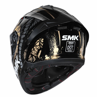 SMK Typhoon Reptile MA277 Matt Black Gold Helmet