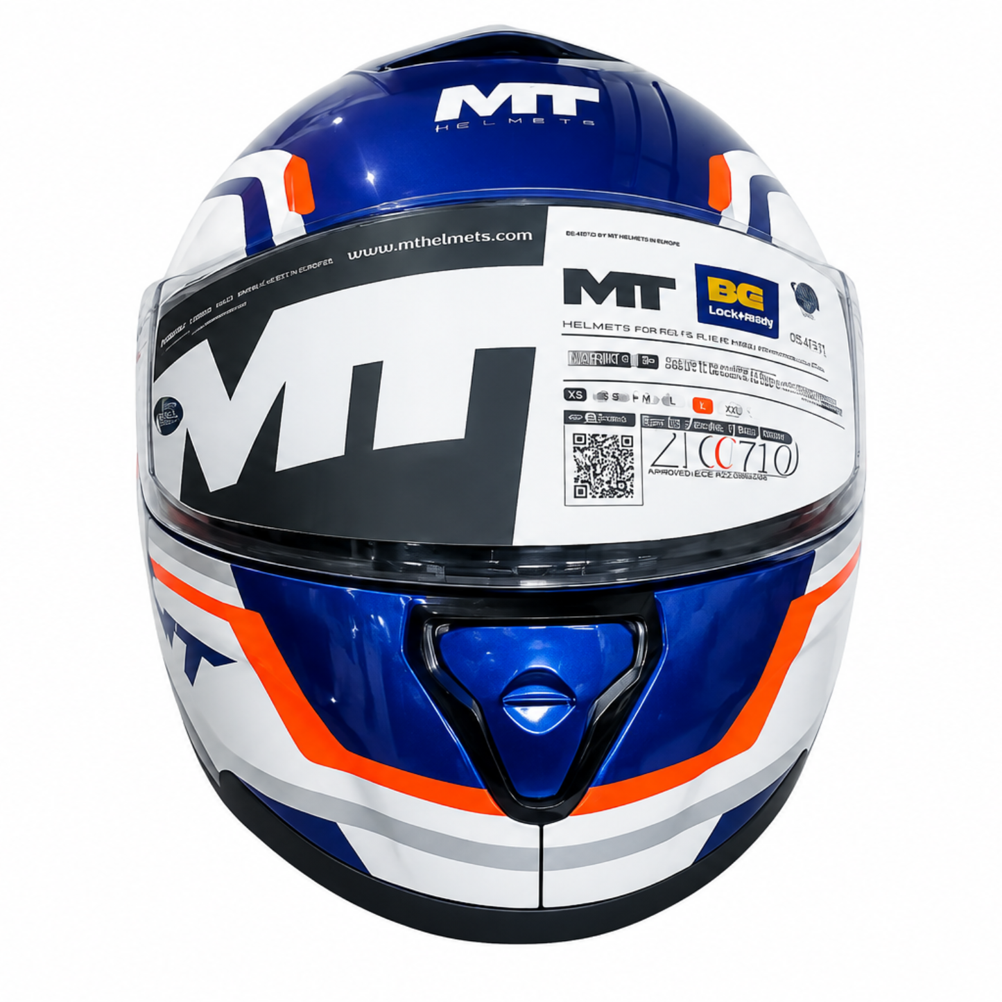 MT Thunder 3 SV Pro Blaze C14 Helmet - Gloss White Blue Orange