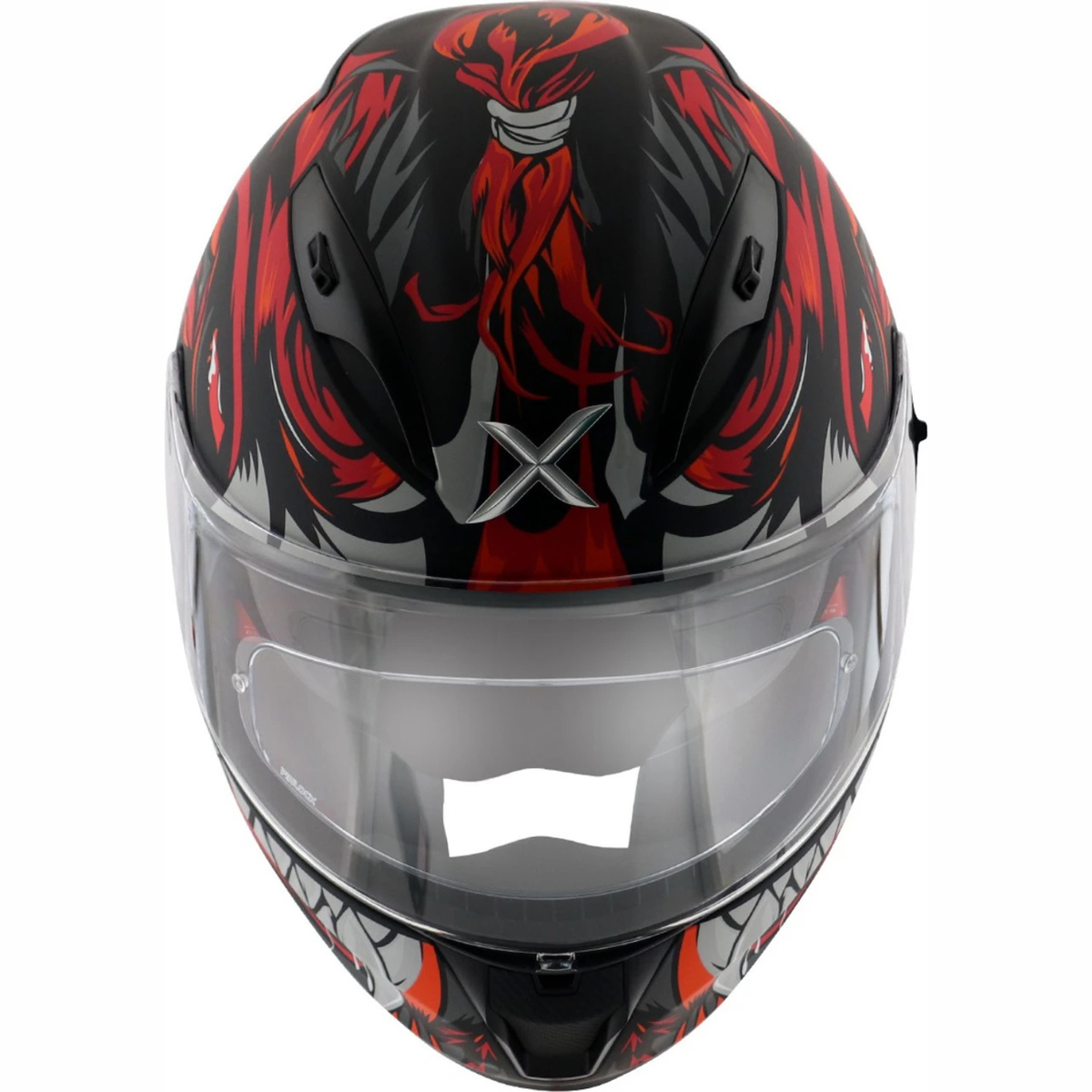 AXOR Street Okami Helmet Dull Black Red - AXOR