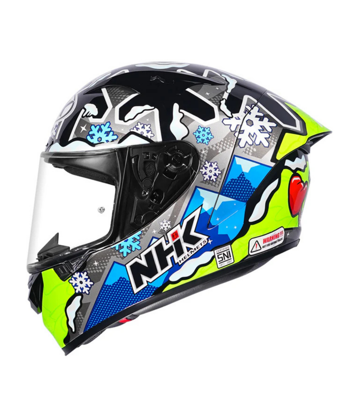 NHK GP R Tech Street Winter Night Helmet - Black Silver - NHK