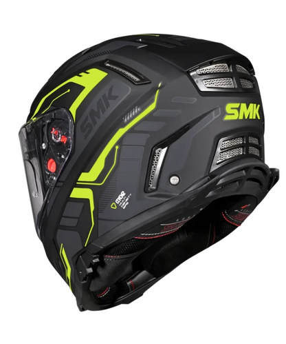 SMK Agnar Tektron GRPS MA264 Full Face Helmet - Matt Black Yellow