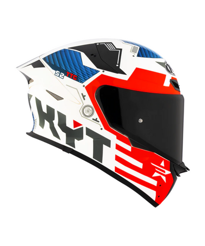 KYT TT-Revo Fuselage Helmet - Gloss Red White Blue