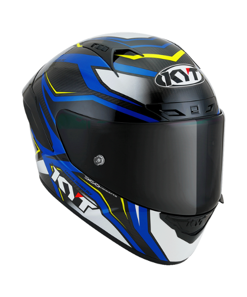 KYT NZ Race Carbon Stride Helmet - Blue White - KYT Helmets