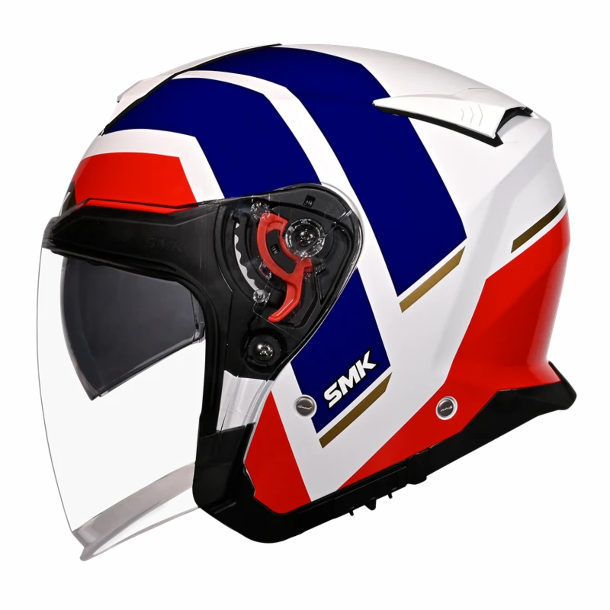 SMK GTJ Rover GRPS GL513 Half Face Helmet - Gloss Red Blue White - SMK
