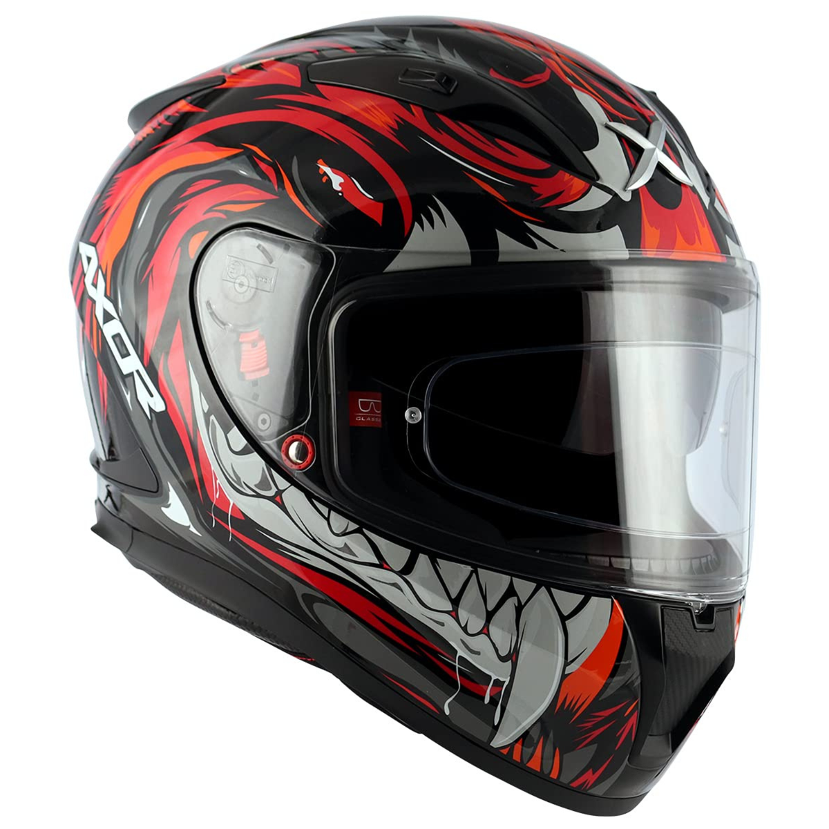 AXOR Street Okami Helmet Black Red - AXOR