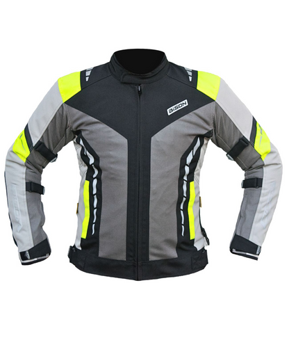 Bison ProGear Masculine V.2 Riding Jacket - Grey Hi-Viz Green