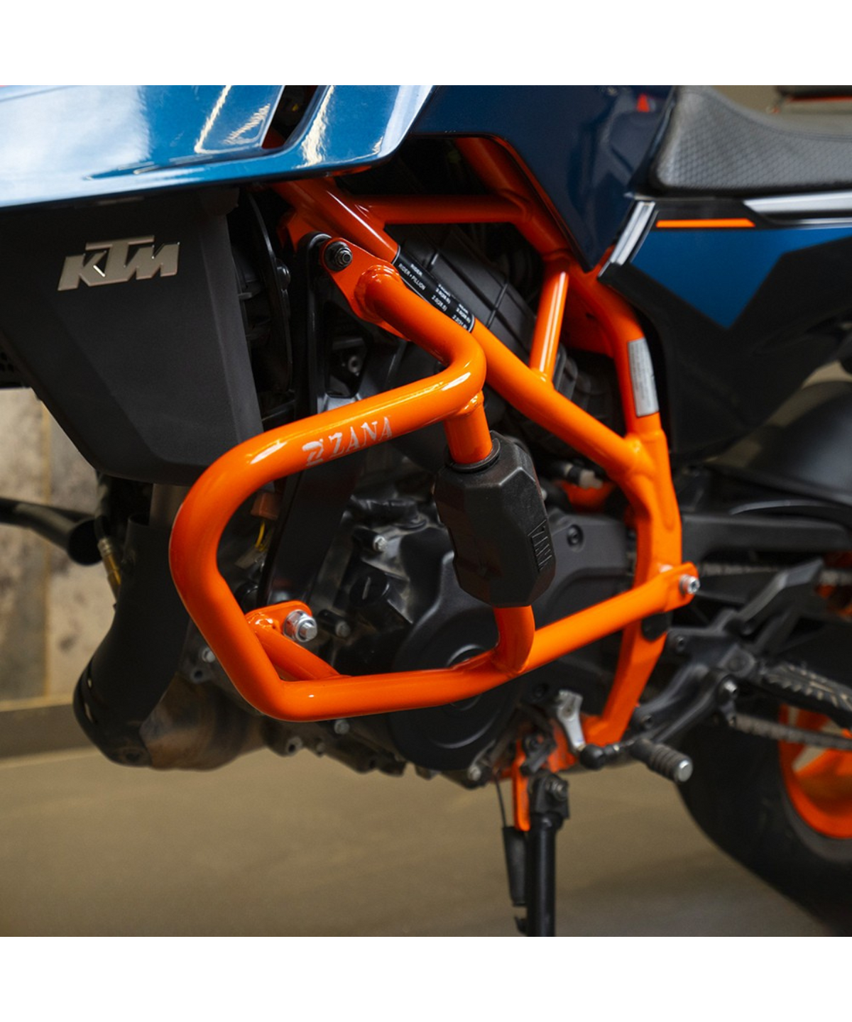 Zana KTM Duke Gen 3 Crash Guard with Puk Slider - Orange - ZI-8418 - Zana
