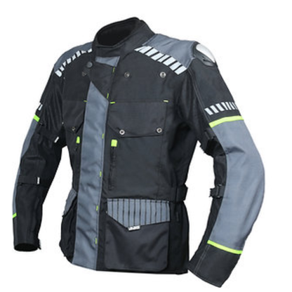 BBG Adventure Riding Jacket with Chest Guard and Rain Liner - Grey
