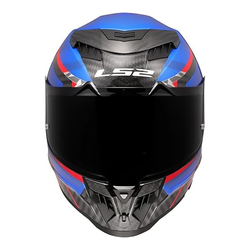 LS2 FF807 Dragon Carbon Trax  Helmet - Blue Red
