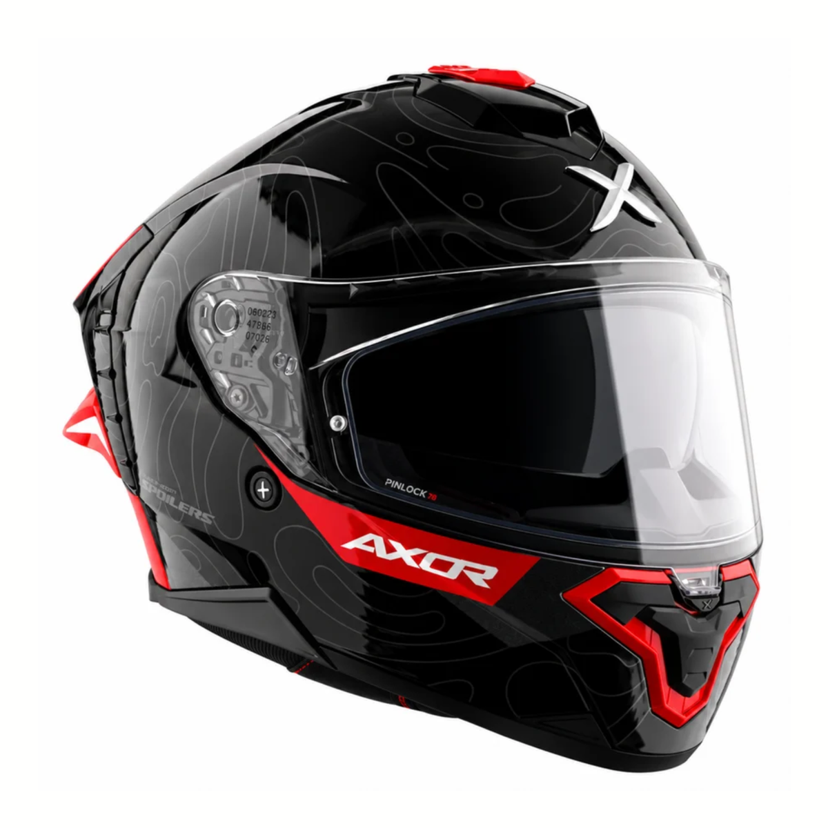 Axor Brutale Airwaves Dual Spoiler Helmet - Gloss Black Red