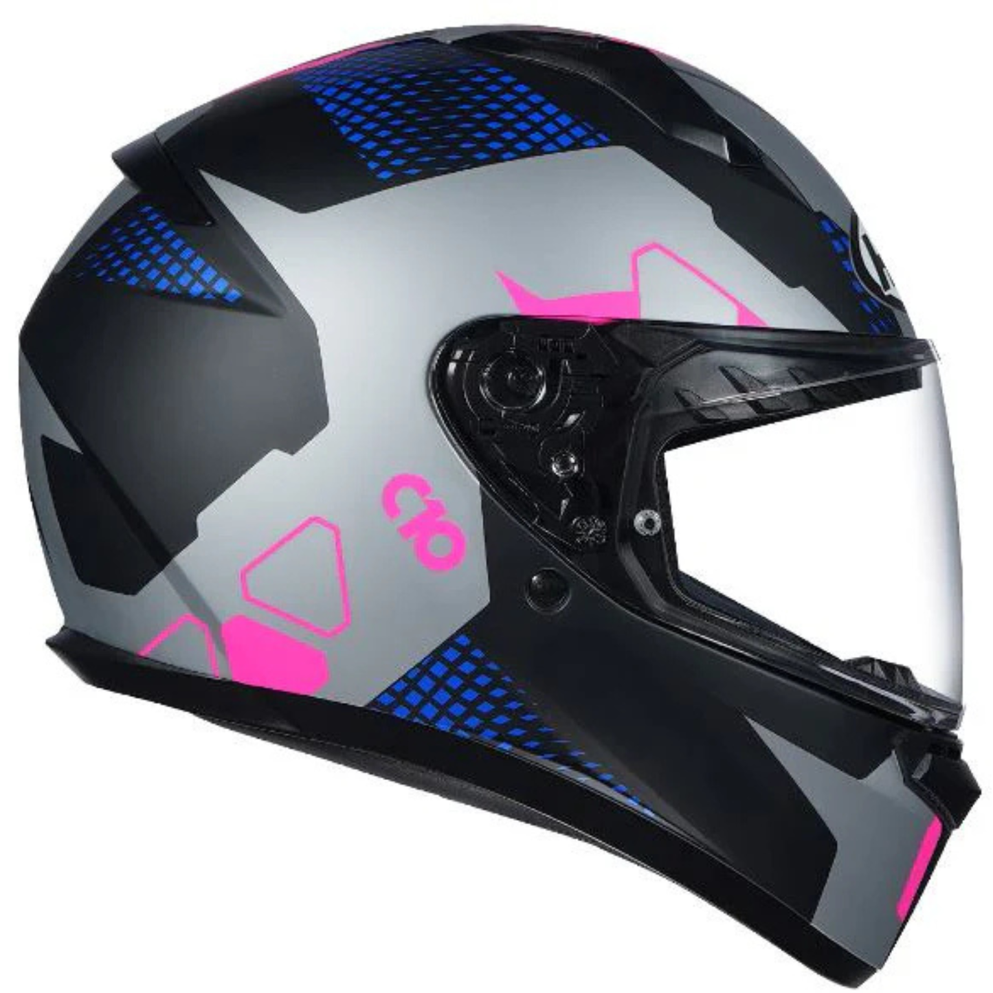 HJC C10 Aspa MC28SF Helmet - Silver Blue Pink