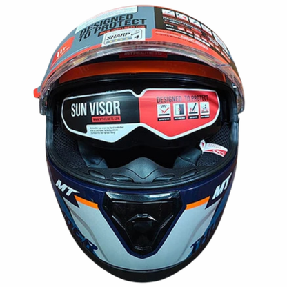 MT Thunder 3 SV Pro Arual C7 Helmet - Gloss Grey Blue Orange