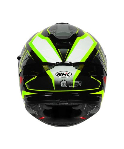 NHK K5R Commutrack Helmet - Black Hiviz Green