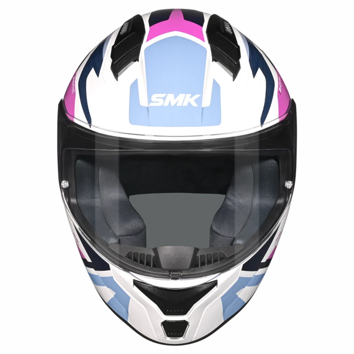 SMK Bionic Adult Kore GL159 Helmet - Gloss White Pink Grey - SMK