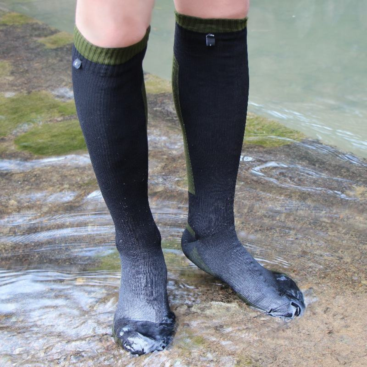 Moto Arch Knee High Waterproof and Winter Socks - Army Green