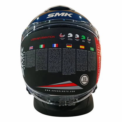SMK GTJ Libero GRPS GL157 Half Face Helmet - Gloss Blue White