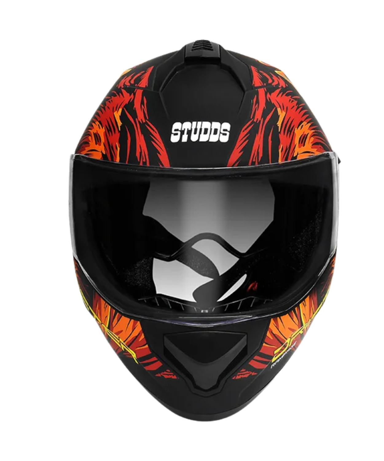 Studds Drifter D3 Rampage Decor Graphics Helmet - Matt Black Red Orange N10