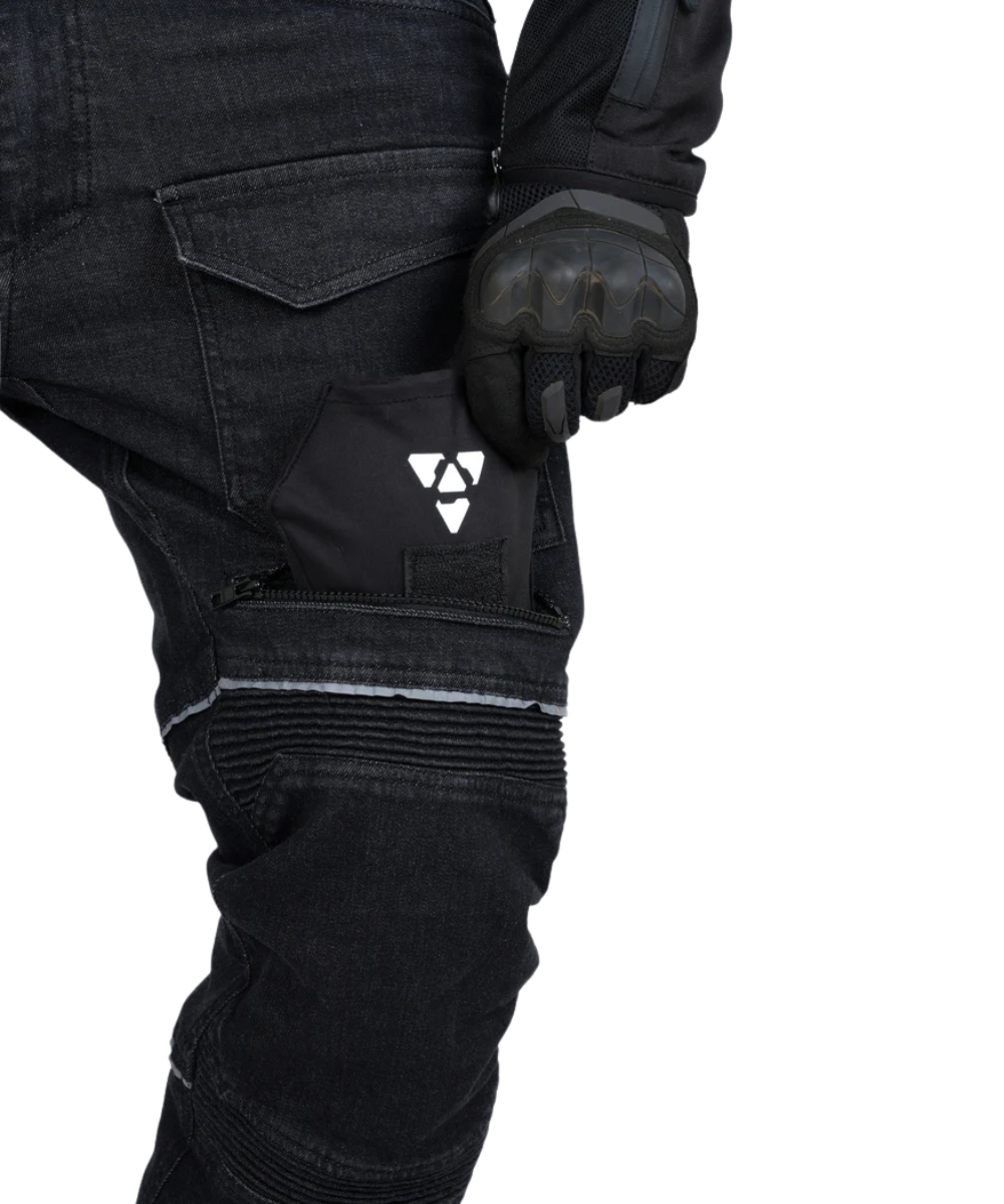 Rollin Denims Outlaw CORE-X Riding Cargo Jeans with Armour - Charcoal Black