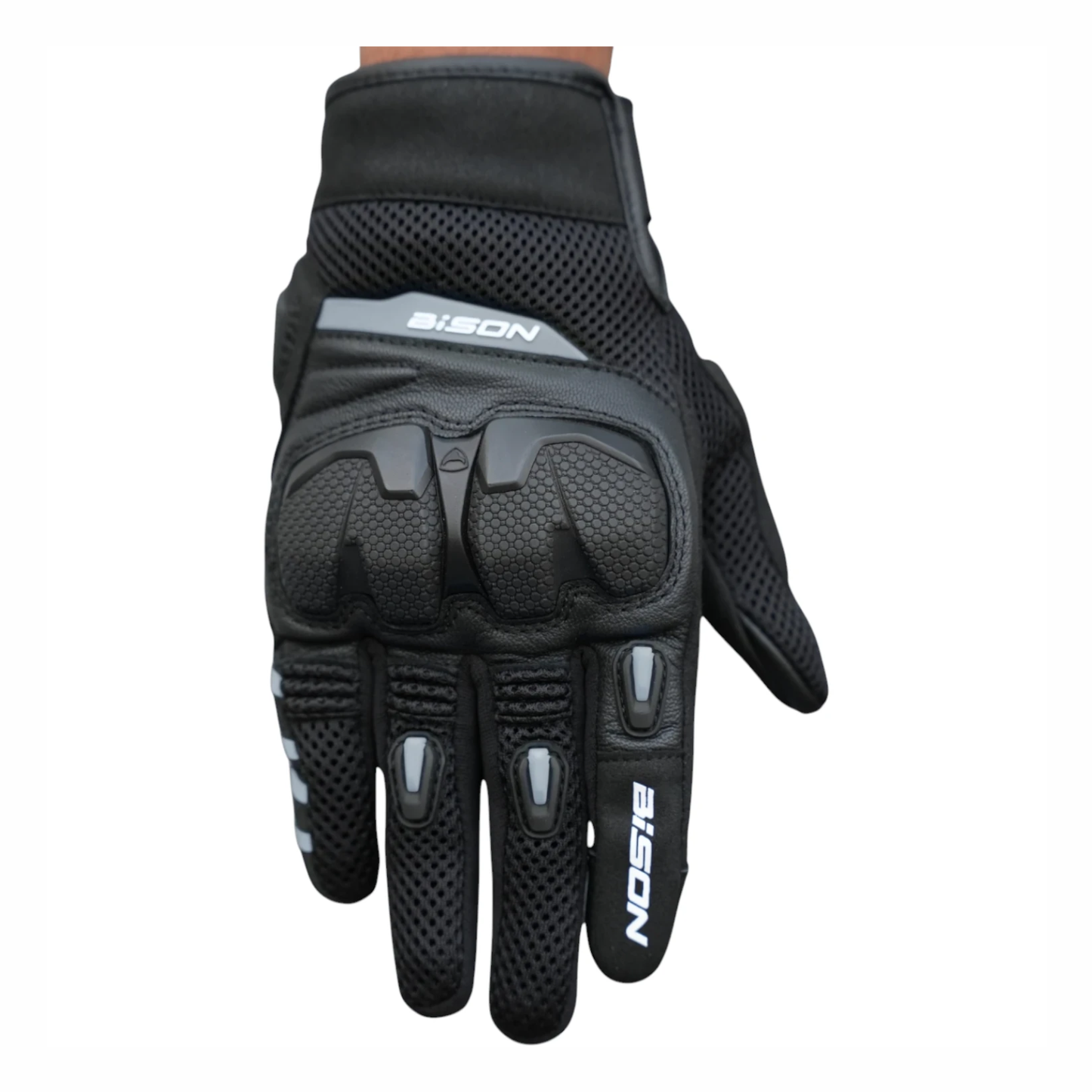 Bison ProGear Raptor Riding Gloves - Black Grey
