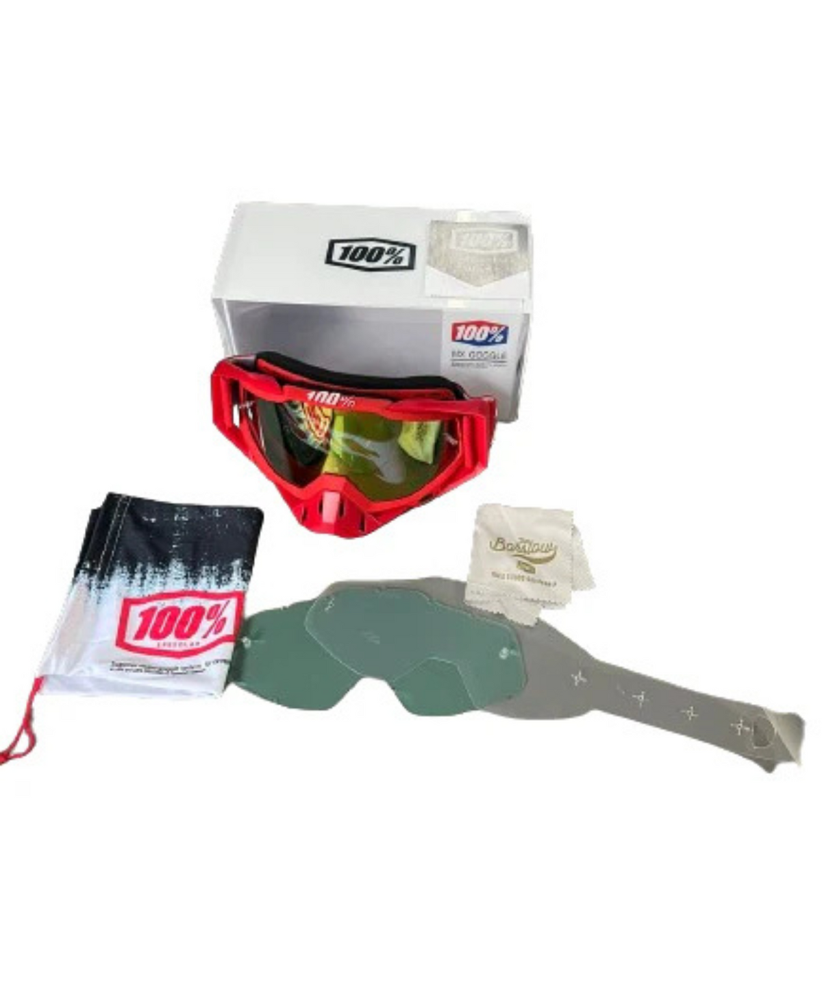 100% ADV Racecraft Mirror Yellow Lens Goggle - Red - 100%