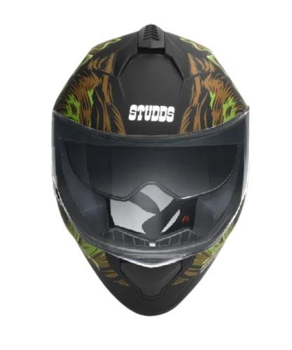 Studds Drifter D3 Rampage Decor Graphics Helmet - Matt Black Green N3