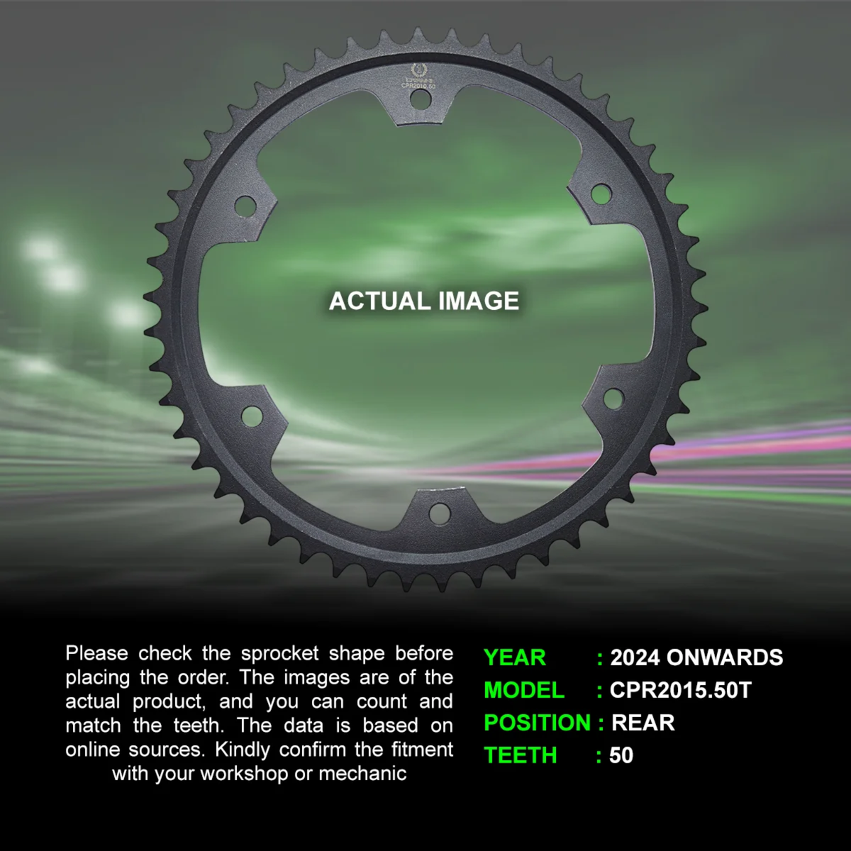 Crank1 Triumph Tiger 900 Rally Pro (2024 Onwards) Pitch 525 Performance Motorcycle Sprocket - Black - Crank 1