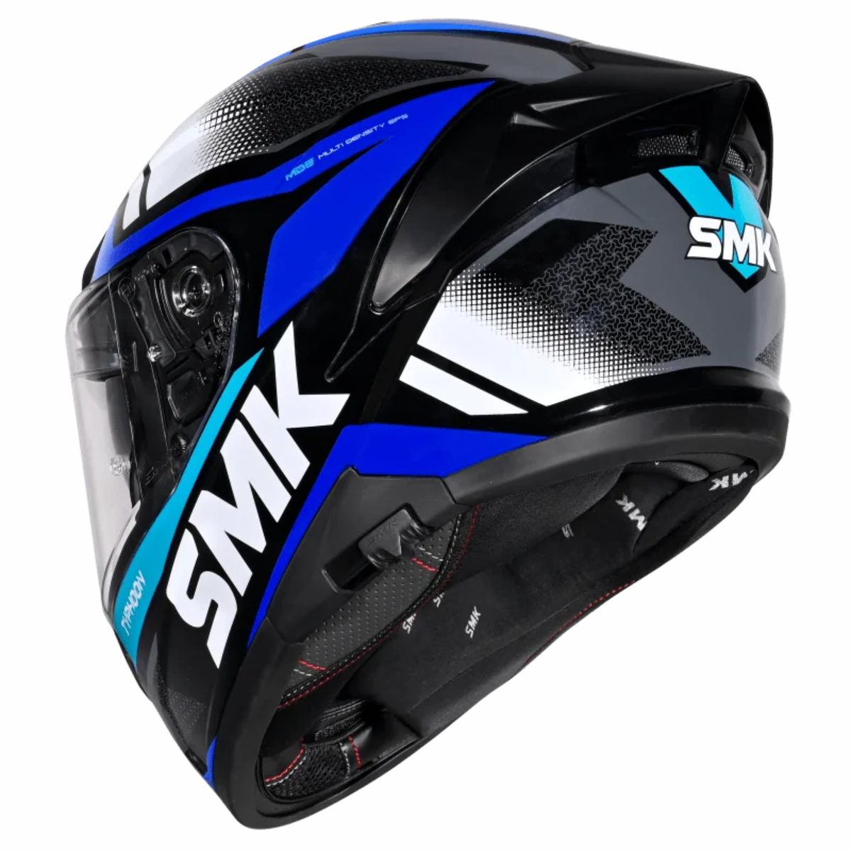 SMK Typhoon Thorn GL251 Gloss Grey Blue Helmet - SMK